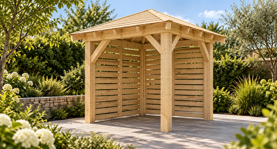 Bike / Moto Shelter Hipped Roof 2 × 2 m in Natural — uncoloured